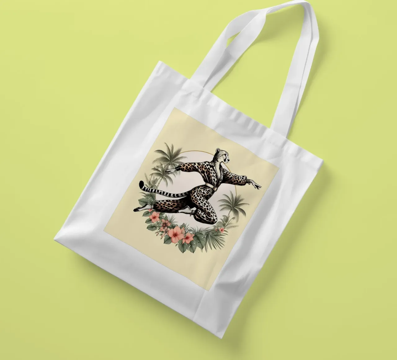 Ghepardo combattente di Kung Fu borsa in juta da ARTOMATIC
