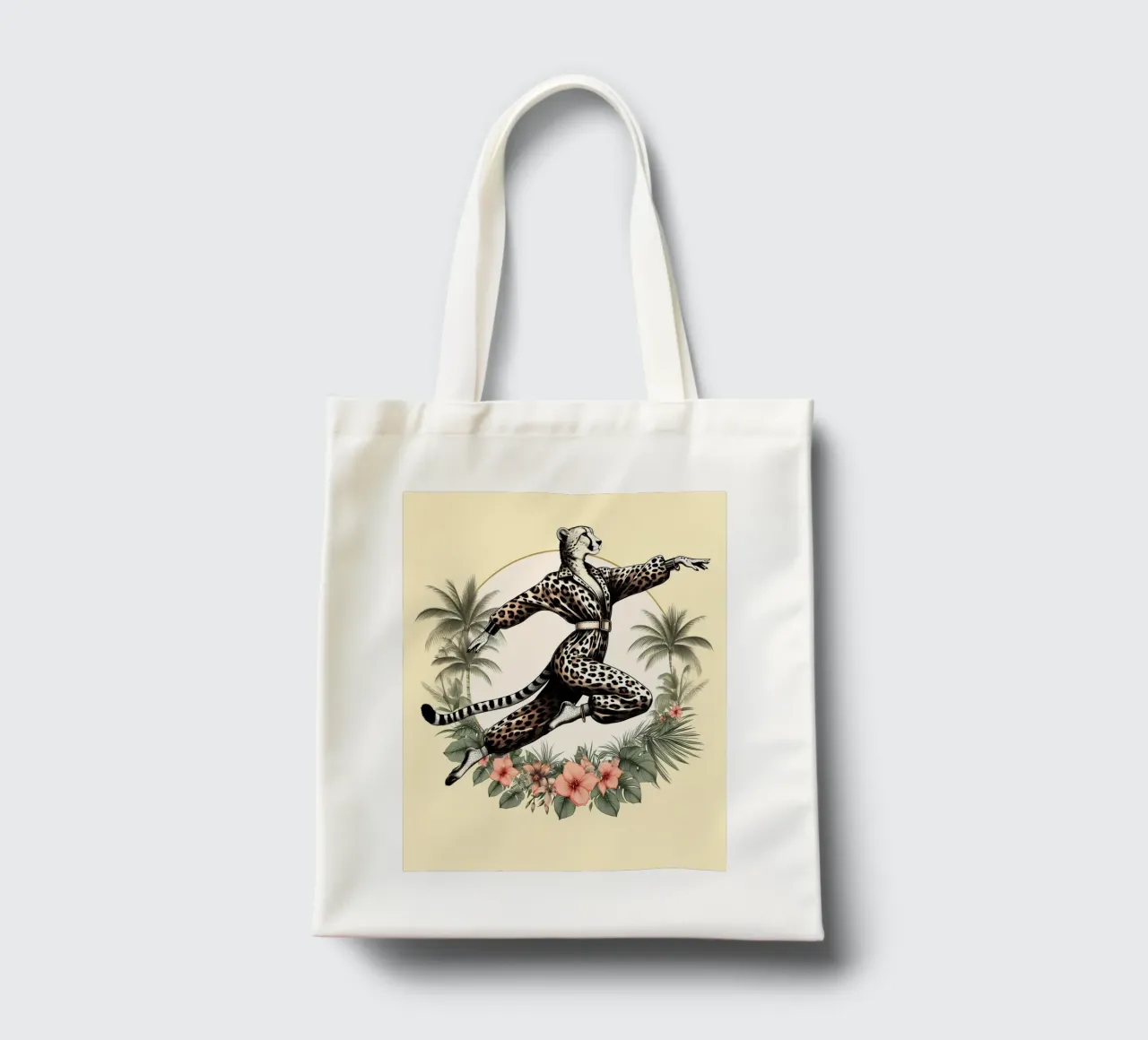 Ghepardo combattente di Kung Fu borsa in juta da ARTOMATIC