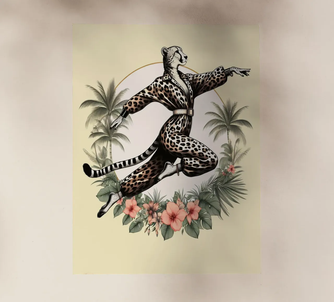 Ghepardo combattente di Kung Fu pellicola backlit da ARTOMATIC