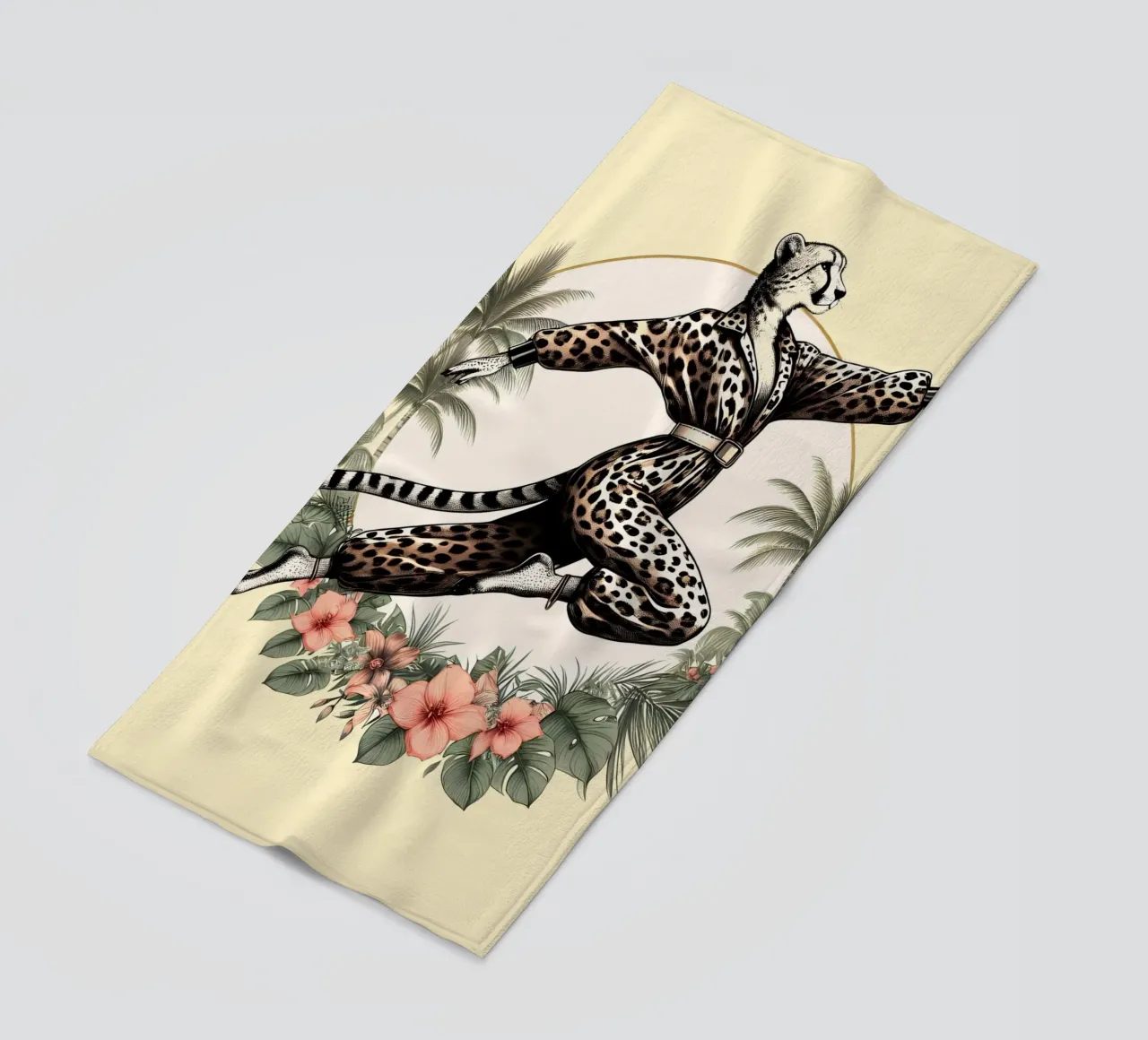 Ghepardo combattente di Kung Fu telo mare da ARTOMATIC