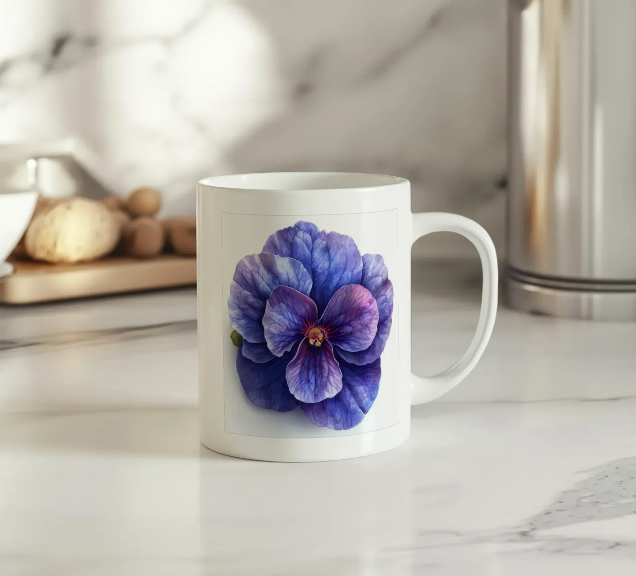 Fiore di violetta africana 1 tazza in ceramica da Bold Blooms