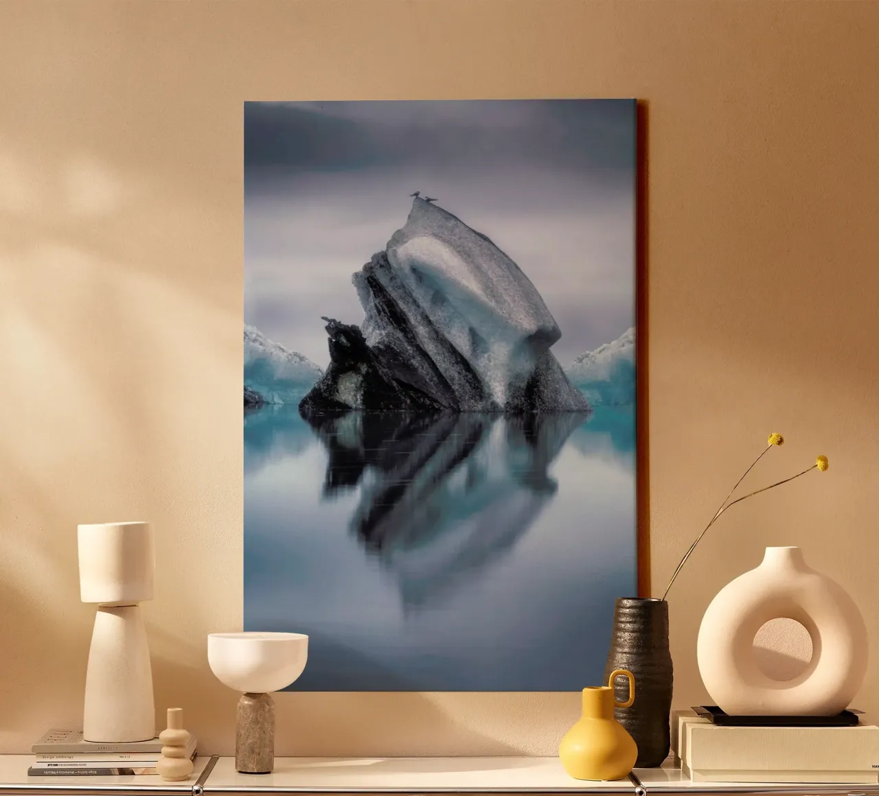 Landing On Iceberg - Lucie Bressy tela con Cornice a cassetta da Pictufy