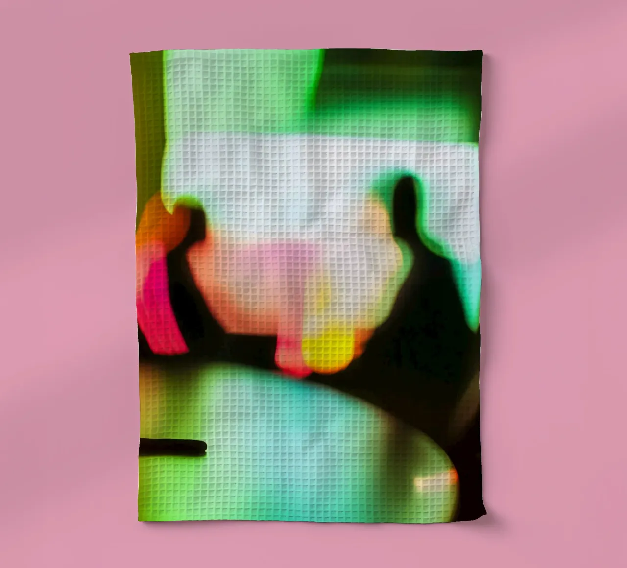 Blurred Silhouettes: Chromatic and Abstract Dreams tea towel by Le Flou