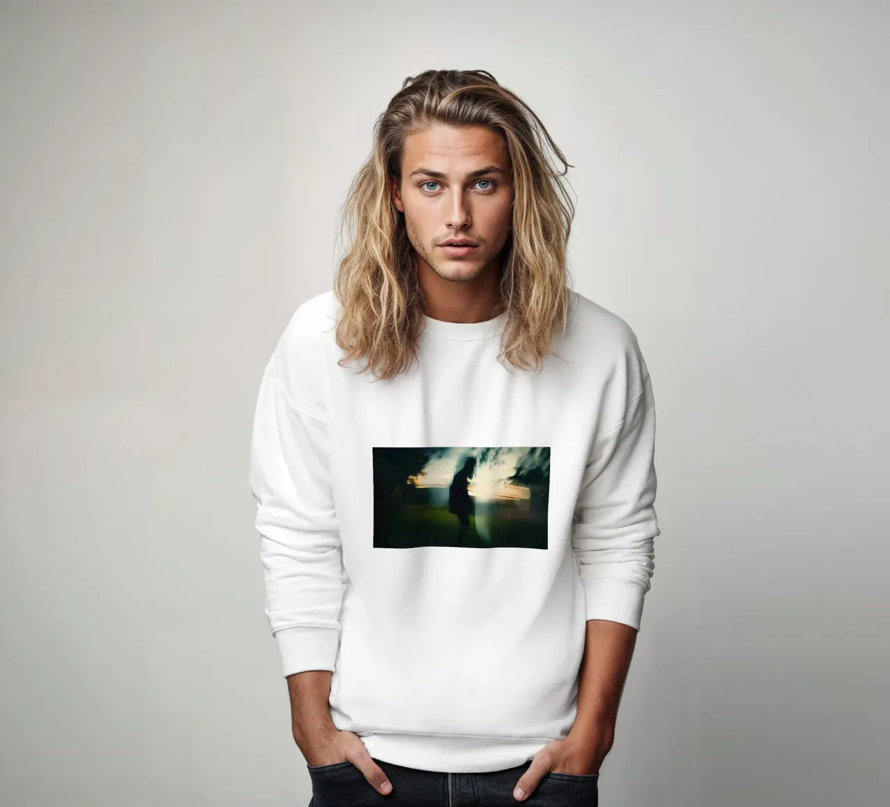 Night-time mysteries in Kyoto Park sweatshirt by Le Flou