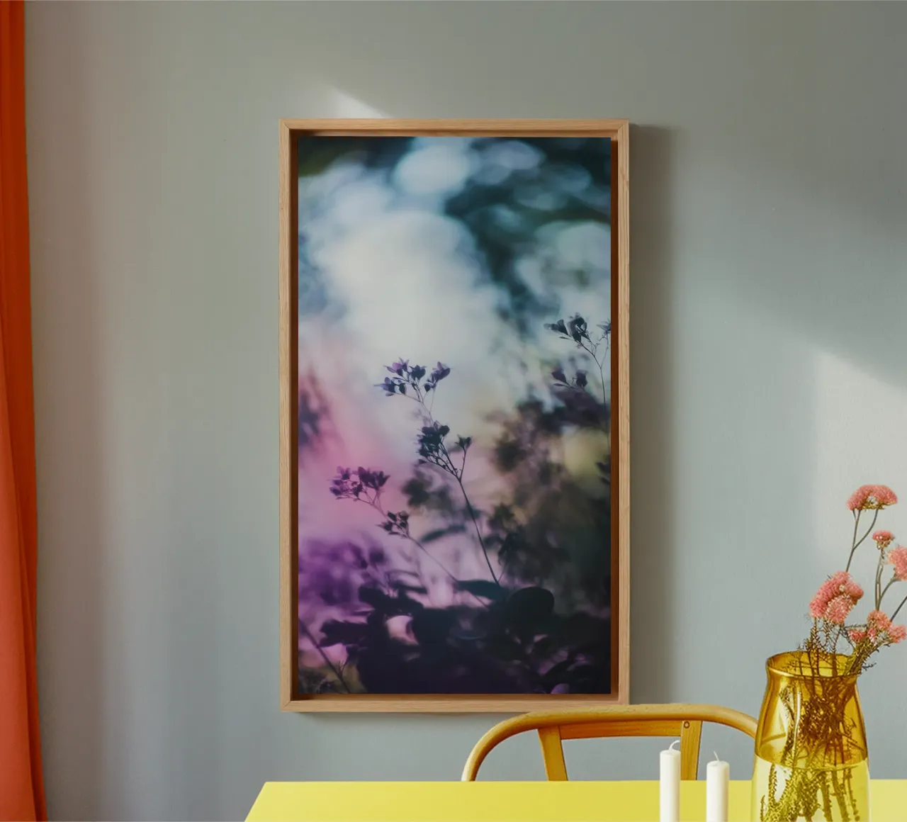 Bloemen in de schemering van de Provence canvas met Baklijst van Le Flou