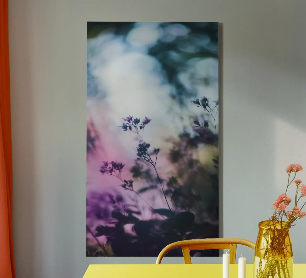 Bloemen in de schemering van de Provence canvas met Baklijst van Le Flou