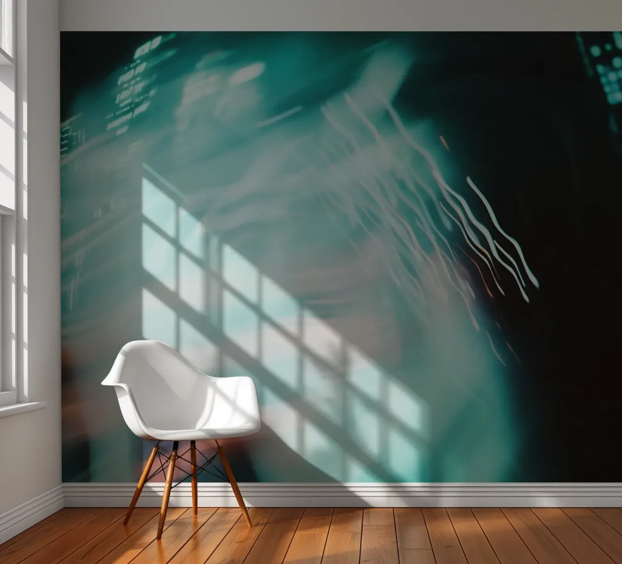 Fusion lumineuse : Échos abstraits d'une ville animée papier peint photo de Le Flou