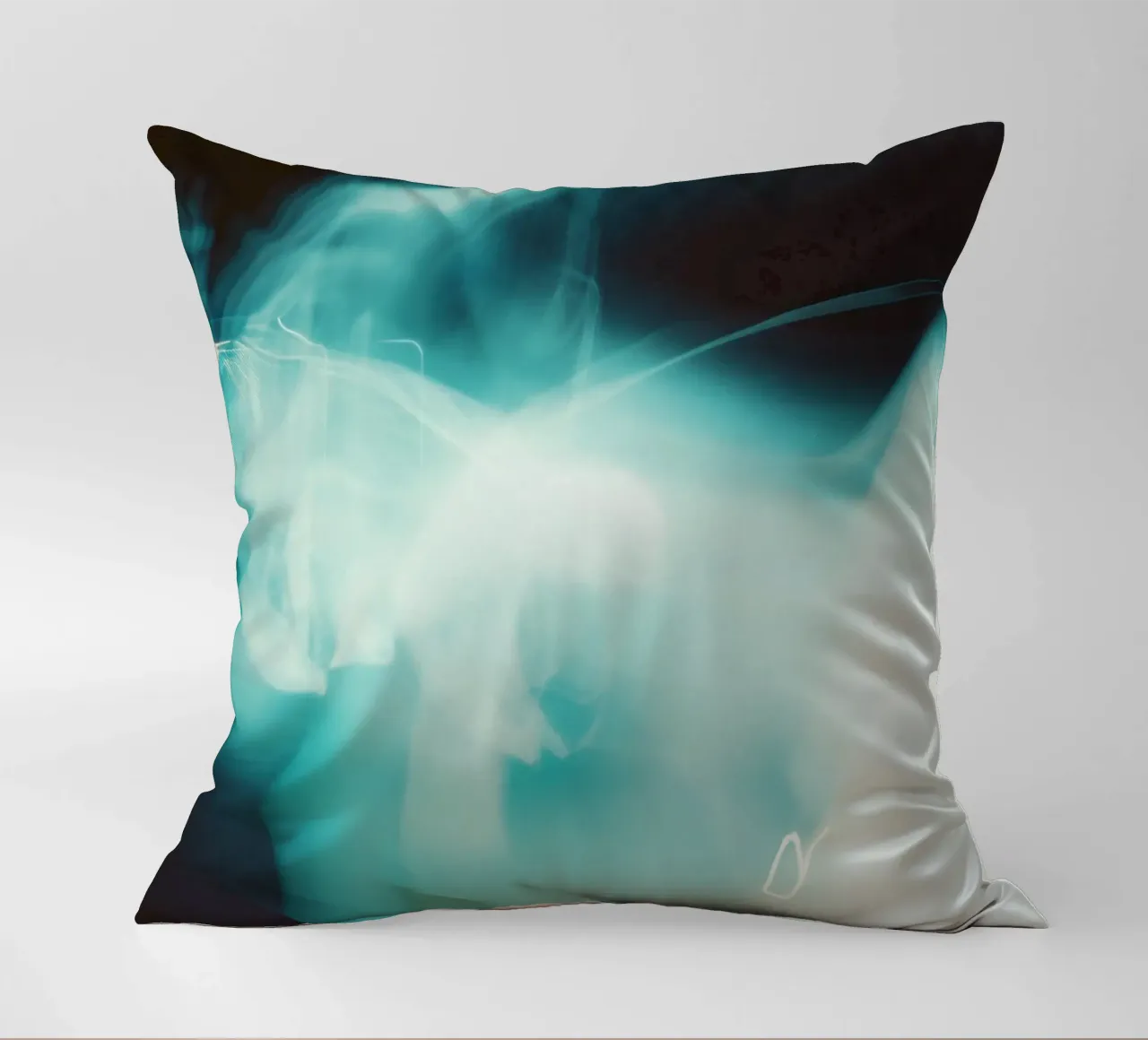 Lines and light: Luminous abstraction decorative cushion by Le Flou