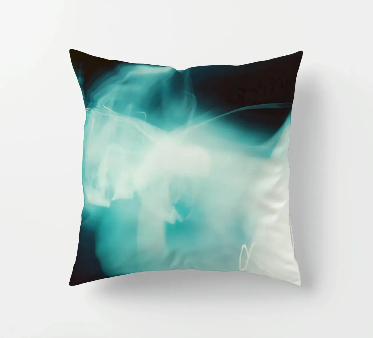 Lines and light: Luminous abstraction decorative cushion by Le Flou