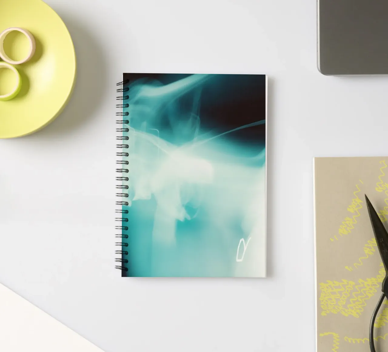 Lines and light: Luminous abstraction spiral notebook by Le Flou