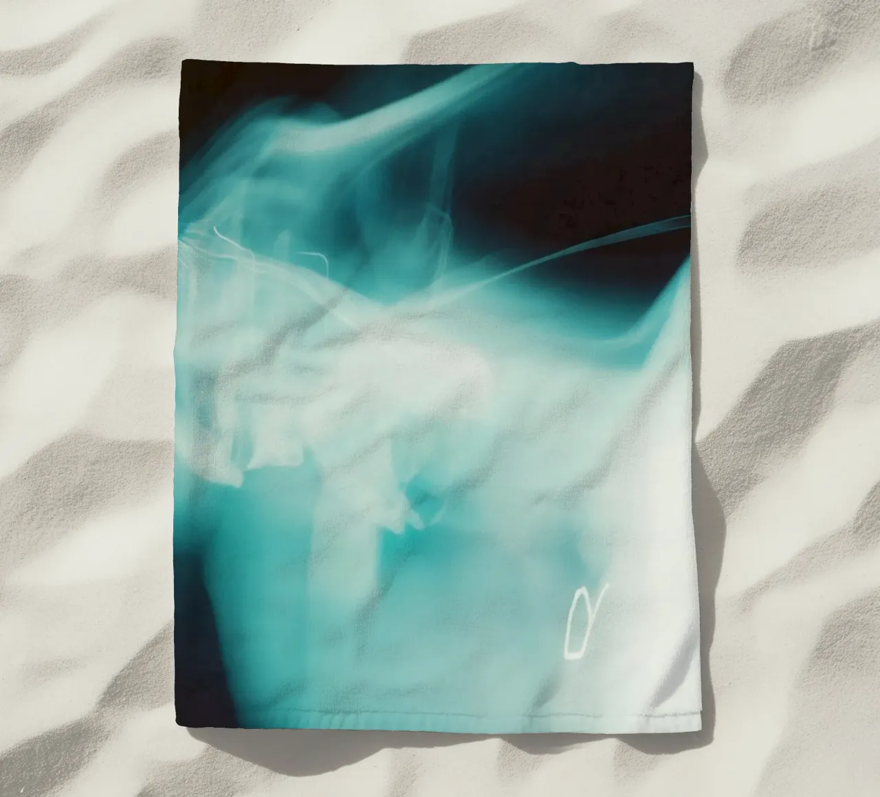 Lines and light: Luminous abstraction beach towel by Le Flou