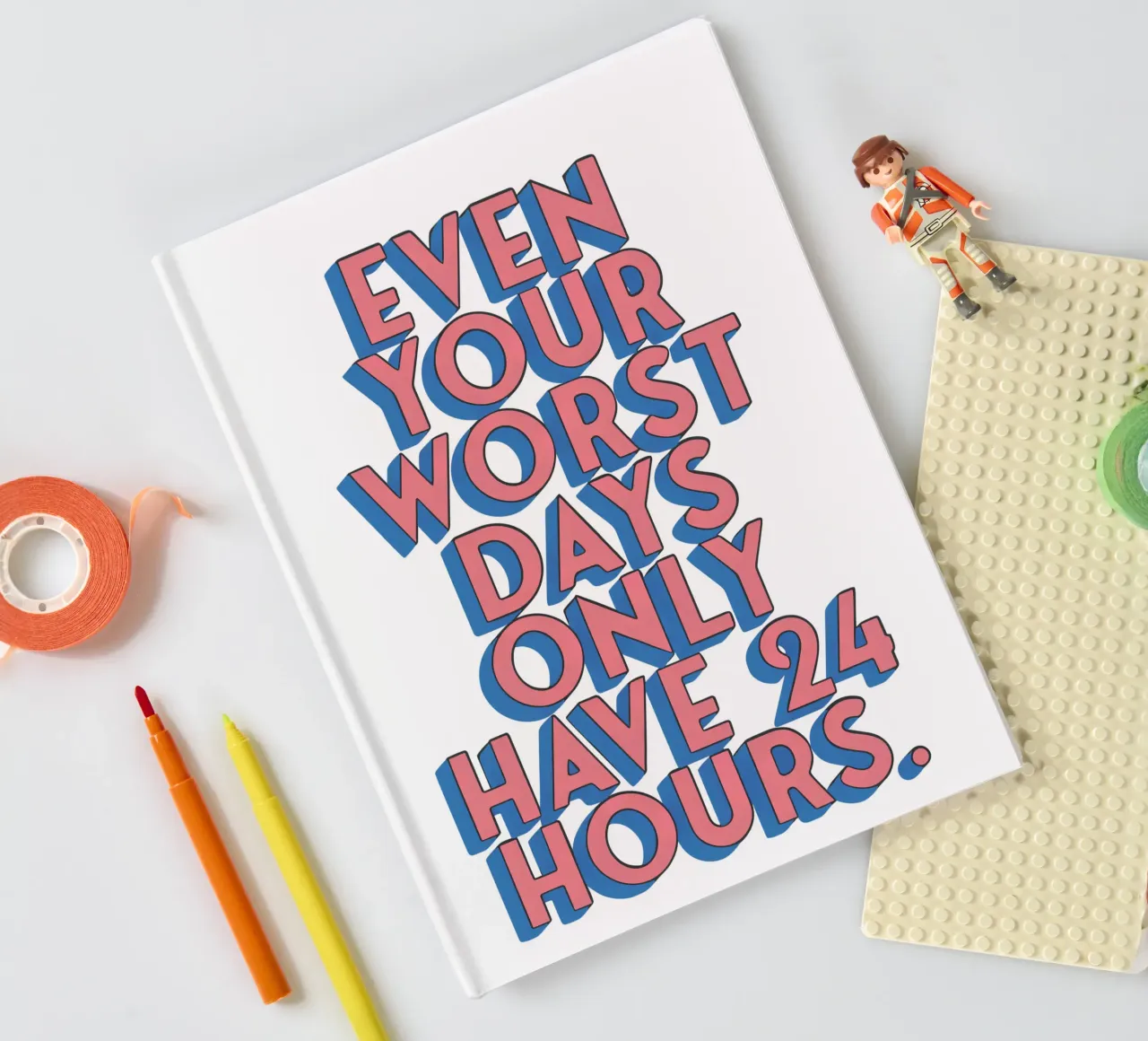 Positive mindset poster - Even bad days end notebook by Studio Mooodz