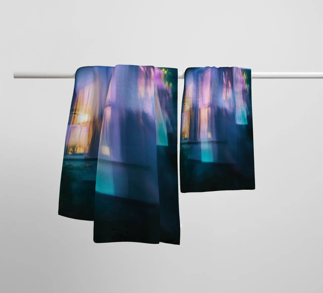 The house of dreams: ghostly flashes of light towel by Le Flou