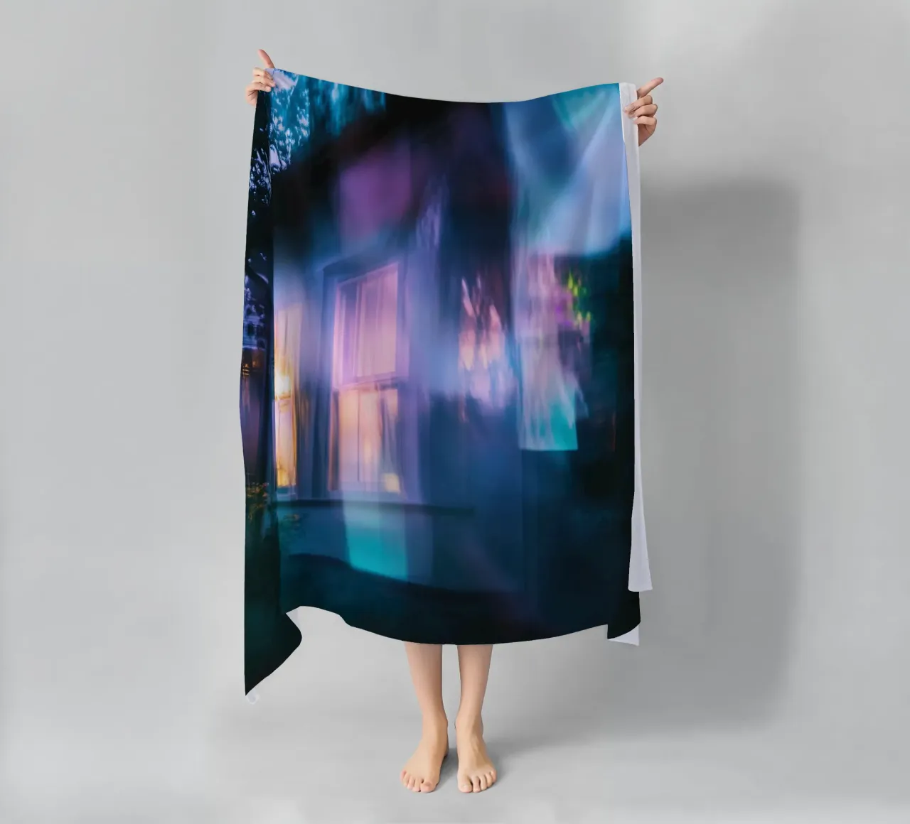 The house of dreams: ghostly flashes of light beach towel by Le Flou