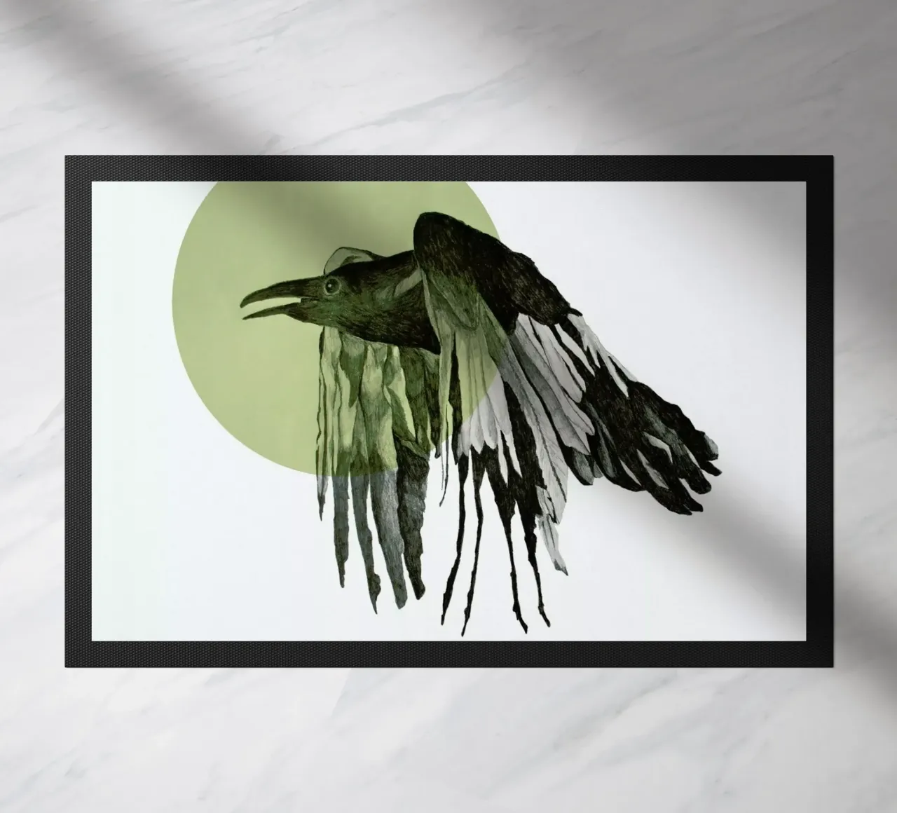 Raven doormat by Morgan Kendall