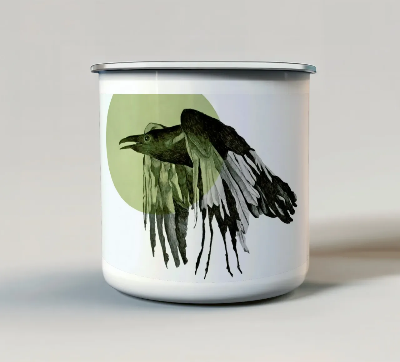 Raven tazza in smalto da Morgan Kendall
