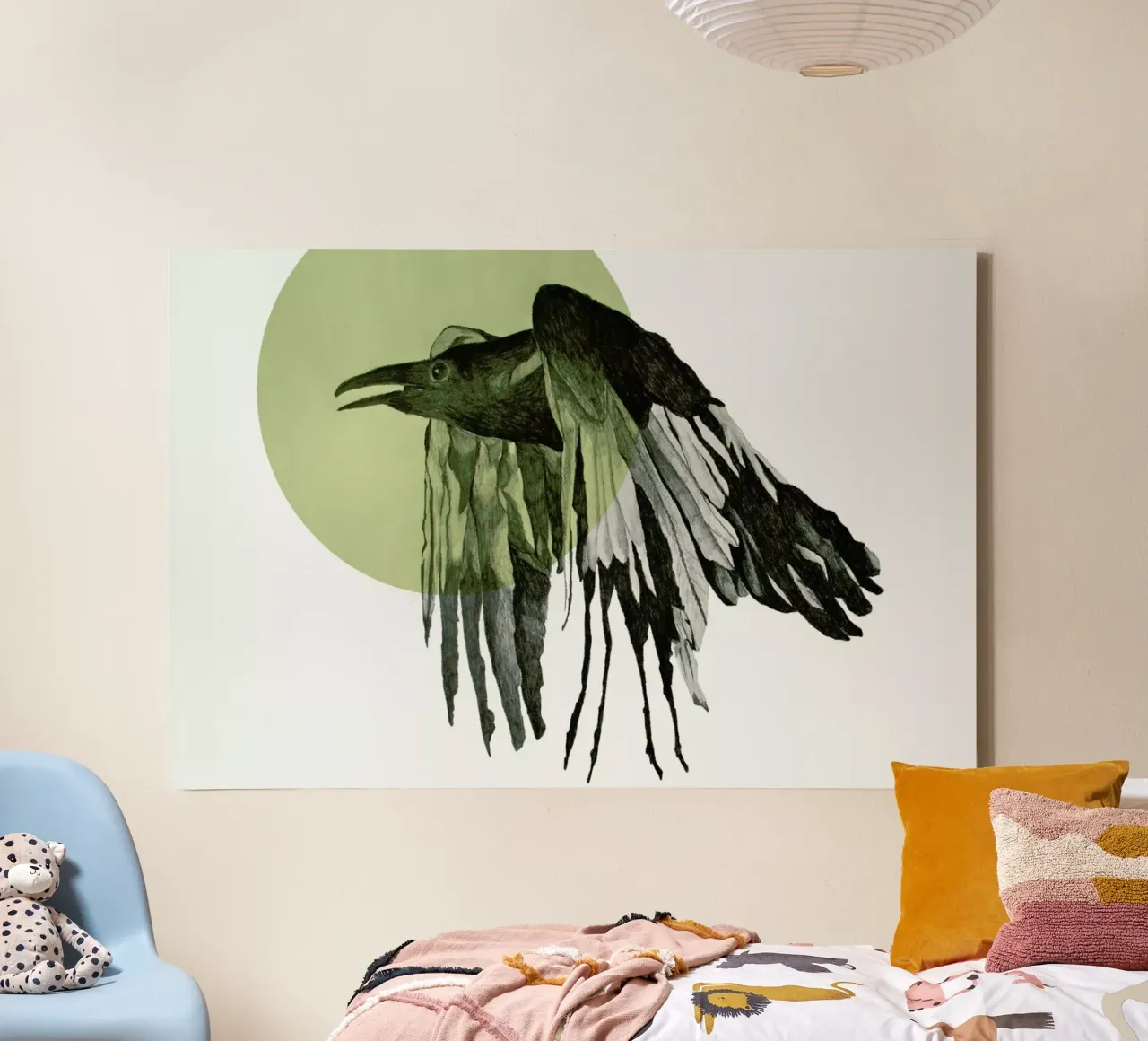 Raven tela con Cornice a cassetta da Morgan Kendall
