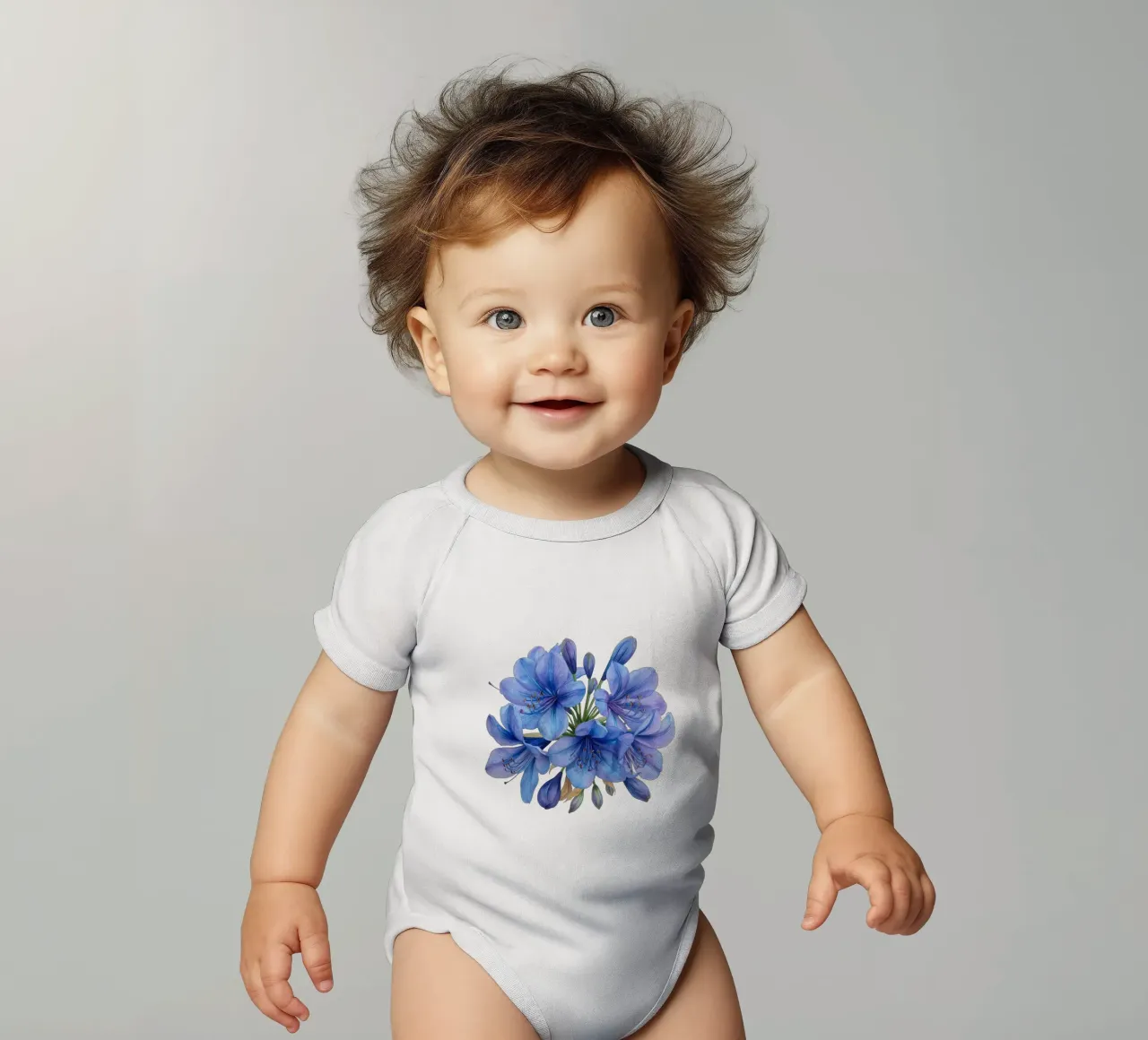 Fiore di agapanto 3 body neonato maniche corte da Bold Blooms