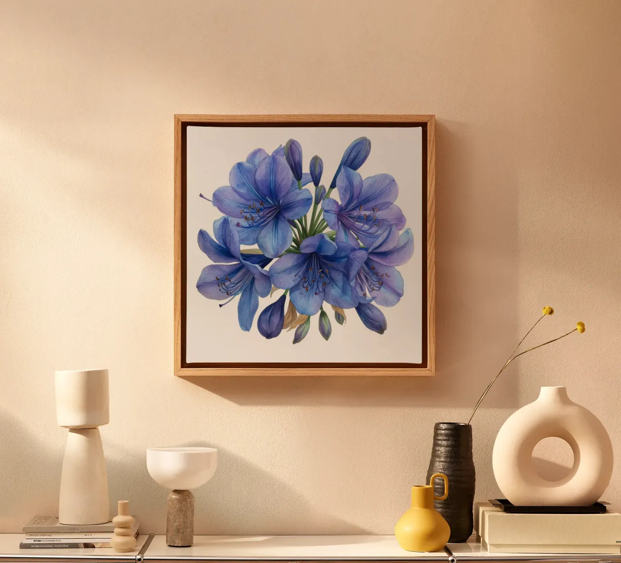 Fiore di agapanto 3 tela con Cornice a cassetta da Bold Blooms