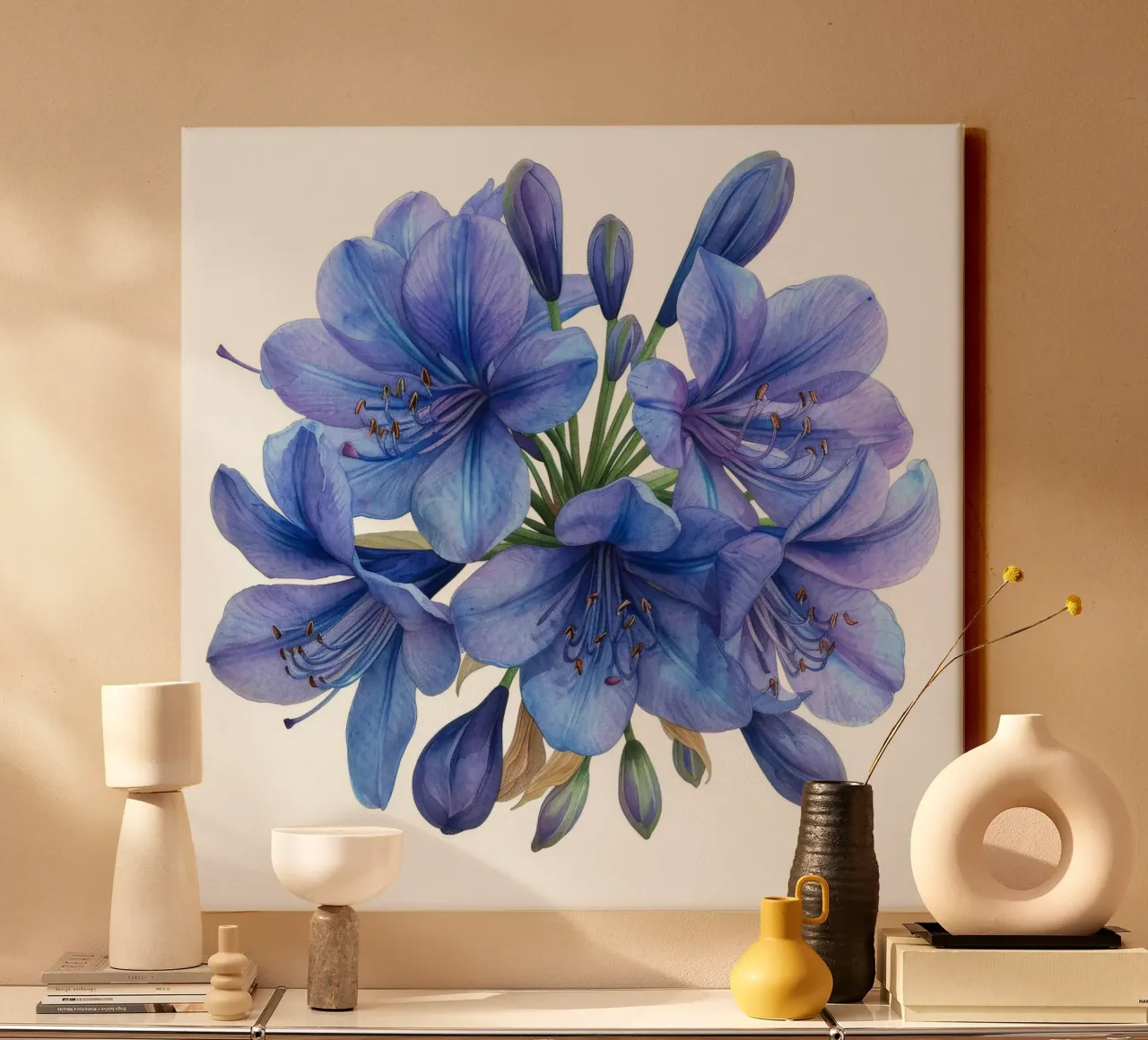 Fiore di agapanto 3 tela con Cornice a cassetta da Bold Blooms