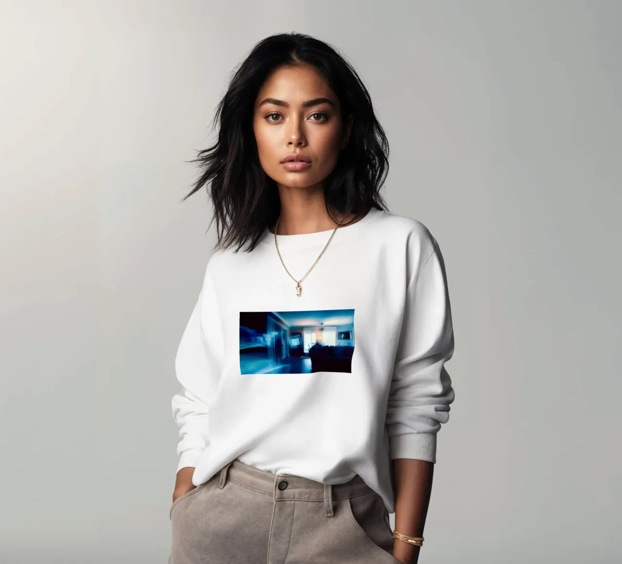 Morbidezza e mistero in un interno blu felpa da Le Flou