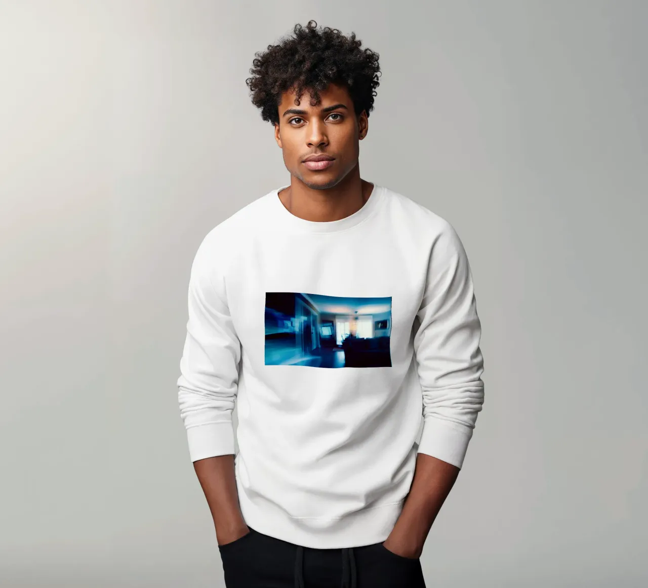 Morbidezza e mistero in un interno blu felpa da Le Flou