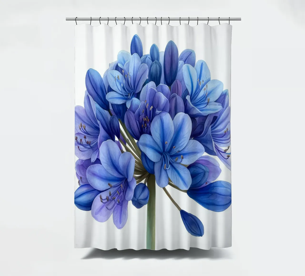 Agapanthus Bloem 1 douchegordijn van Bold Blooms