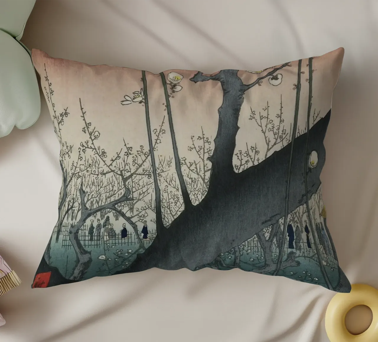 Utagawa Hiroshige - Il giardino dei pruni del santuario di Kameido cuscino da William Store