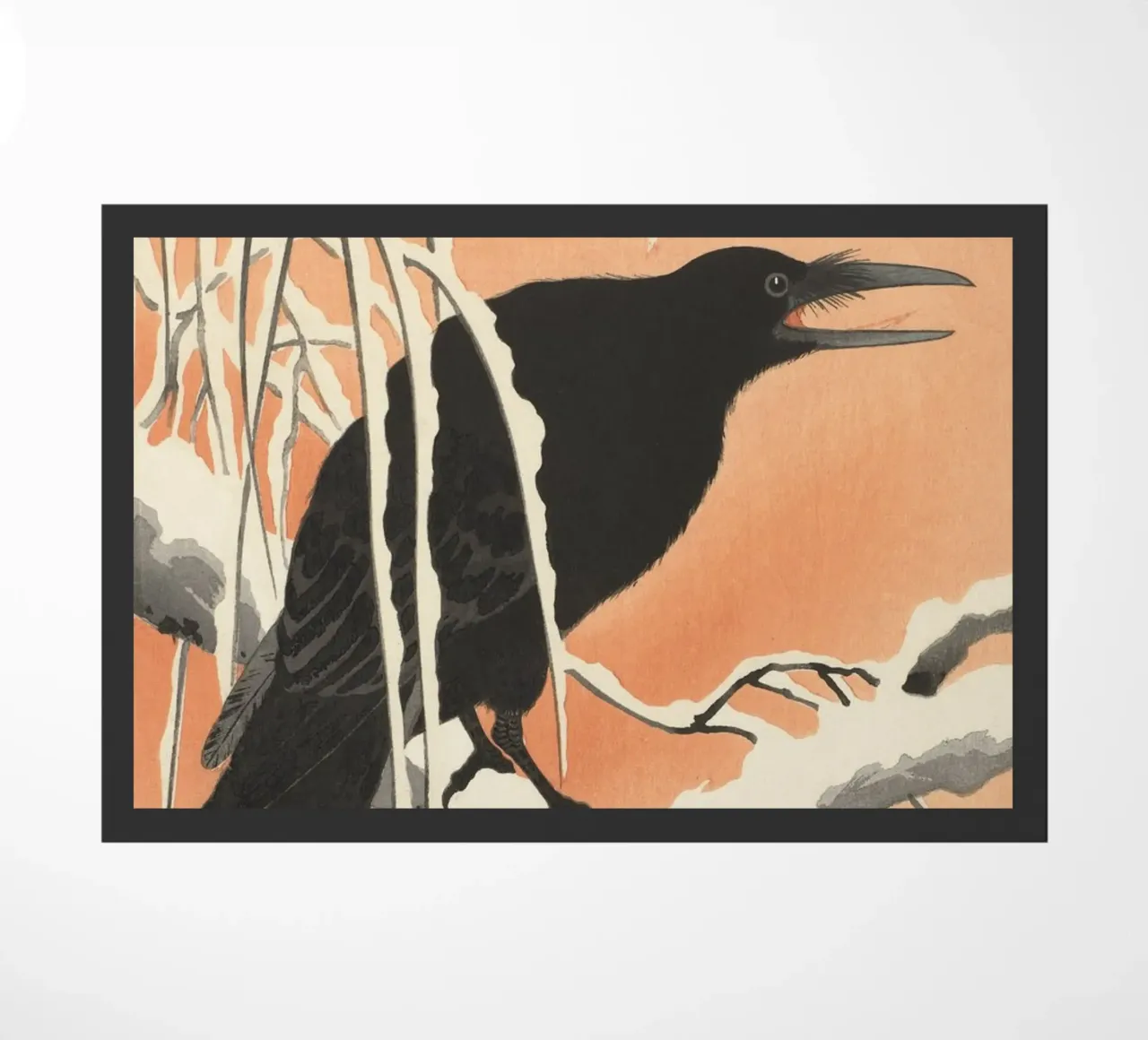 Ohara Koson - Corvo sul ramo di neve zerbino da William Store