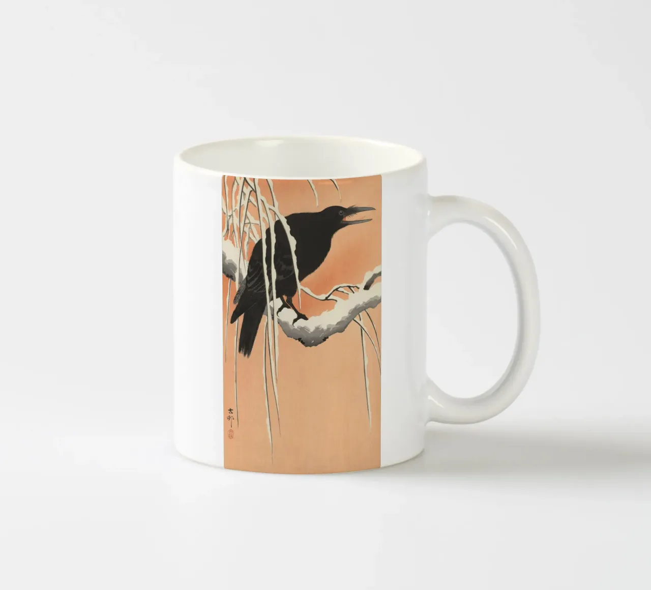 Ohara Koson - Corvo sul ramo di neve tazza in ceramica da William Store