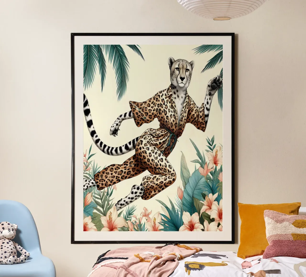 GHEPARDO REGINA DELLA GIUNGLA poster con telaio in alluminio da ARTOMATIC