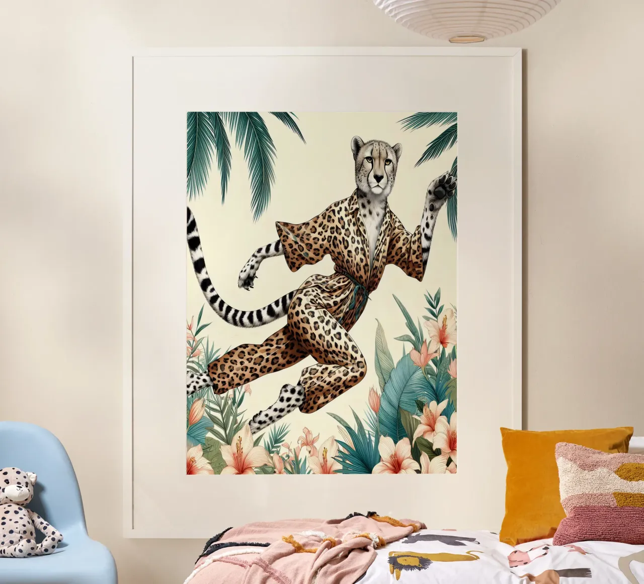 GHEPARDO REGINA DELLA GIUNGLA poster con telaio in alluminio da ARTOMATIC