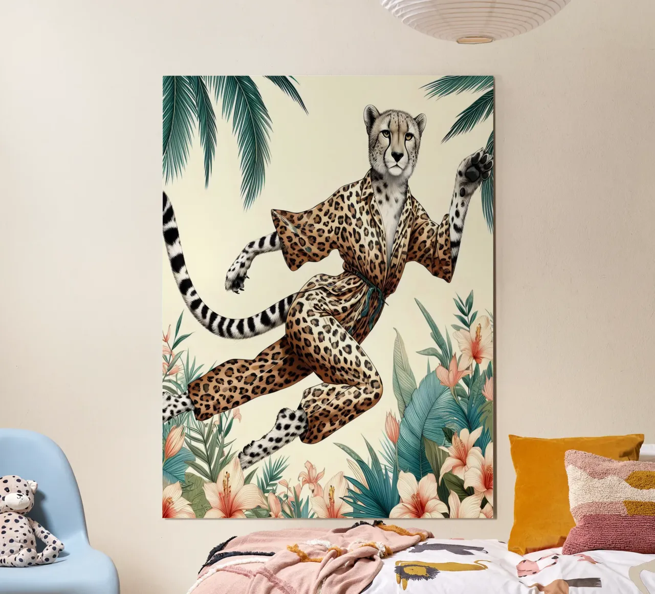 GHEPARDO REGINA DELLA GIUNGLA poster con telaio in alluminio da ARTOMATIC