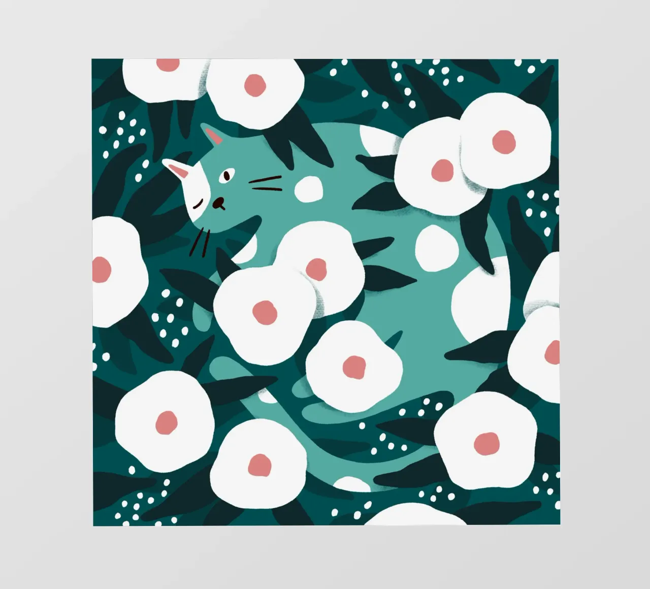 Cat and Wildflowers telo in pvc da sashakolesnik