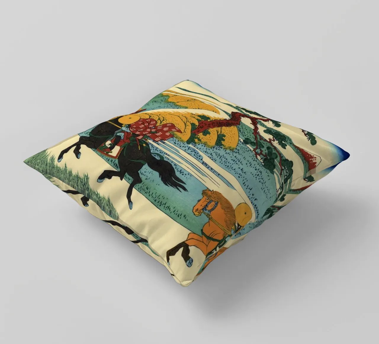 Hokusai - Il villaggio di Sekiya sul fiume Sumida cuscino da William Store