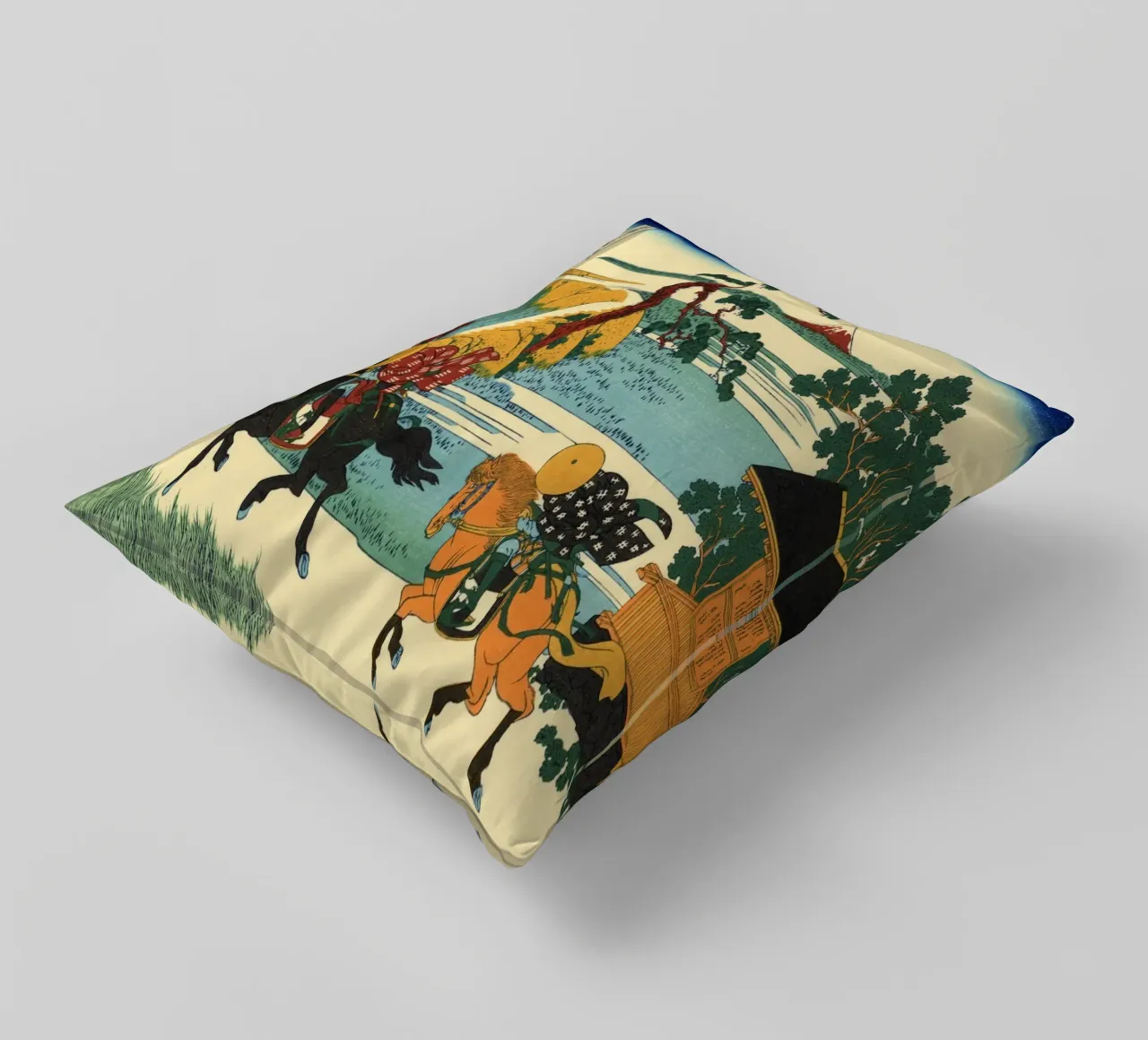 Hokusai - Il villaggio di Sekiya sul fiume Sumida cuscino da William Store