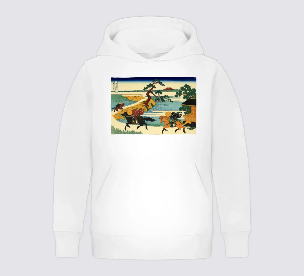 Hokusai - Il villaggio di Sekiya sul fiume Sumida felpa bambino con cappuccio da William Store