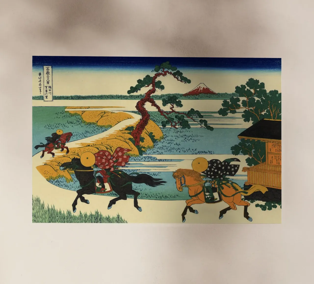 Hokusai - Il villaggio di Sekiya sul fiume Sumida pellicola backlit da William Store