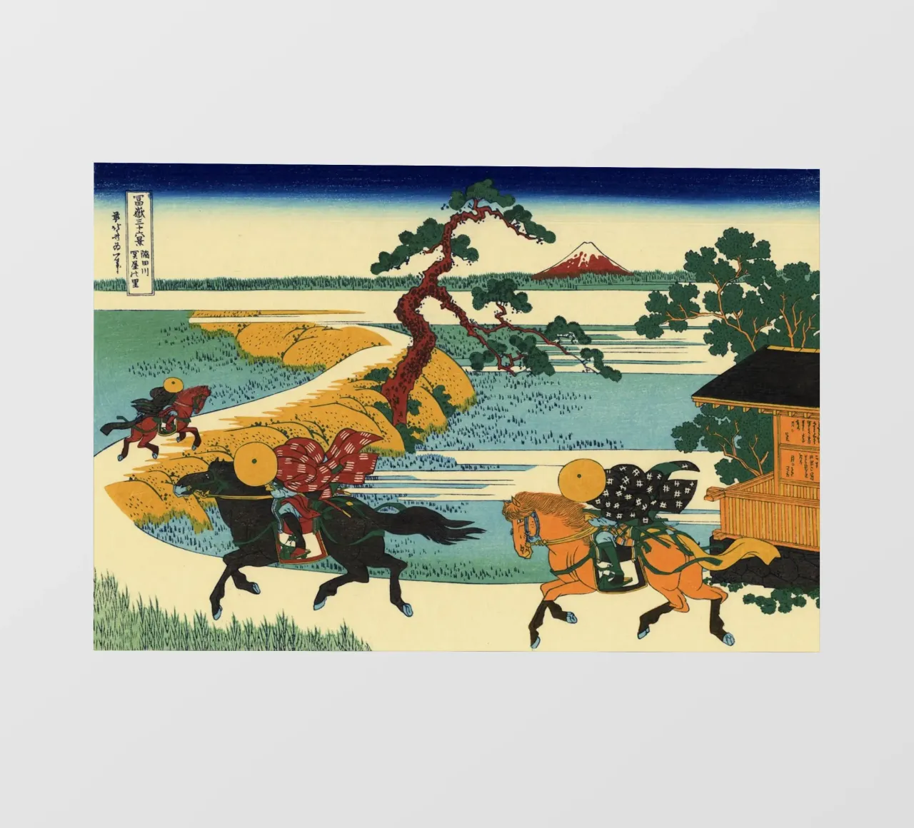 Hokusai - Il villaggio di Sekiya sul fiume Sumida pellicola backlit da William Store