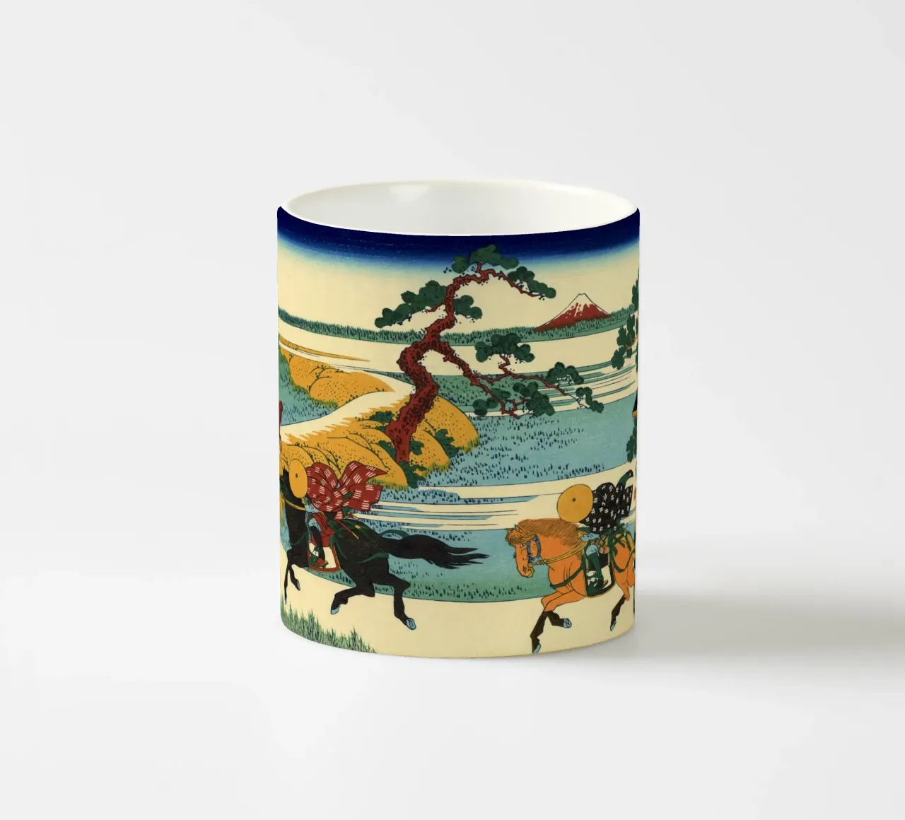 Hokusai - Il villaggio di Sekiya sul fiume Sumida tazza in ceramica da William Store
