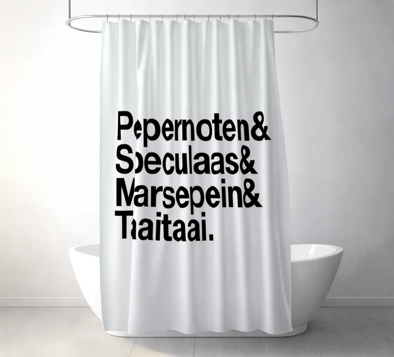Pepernoten & Taaitaai shower curtain by Studio One