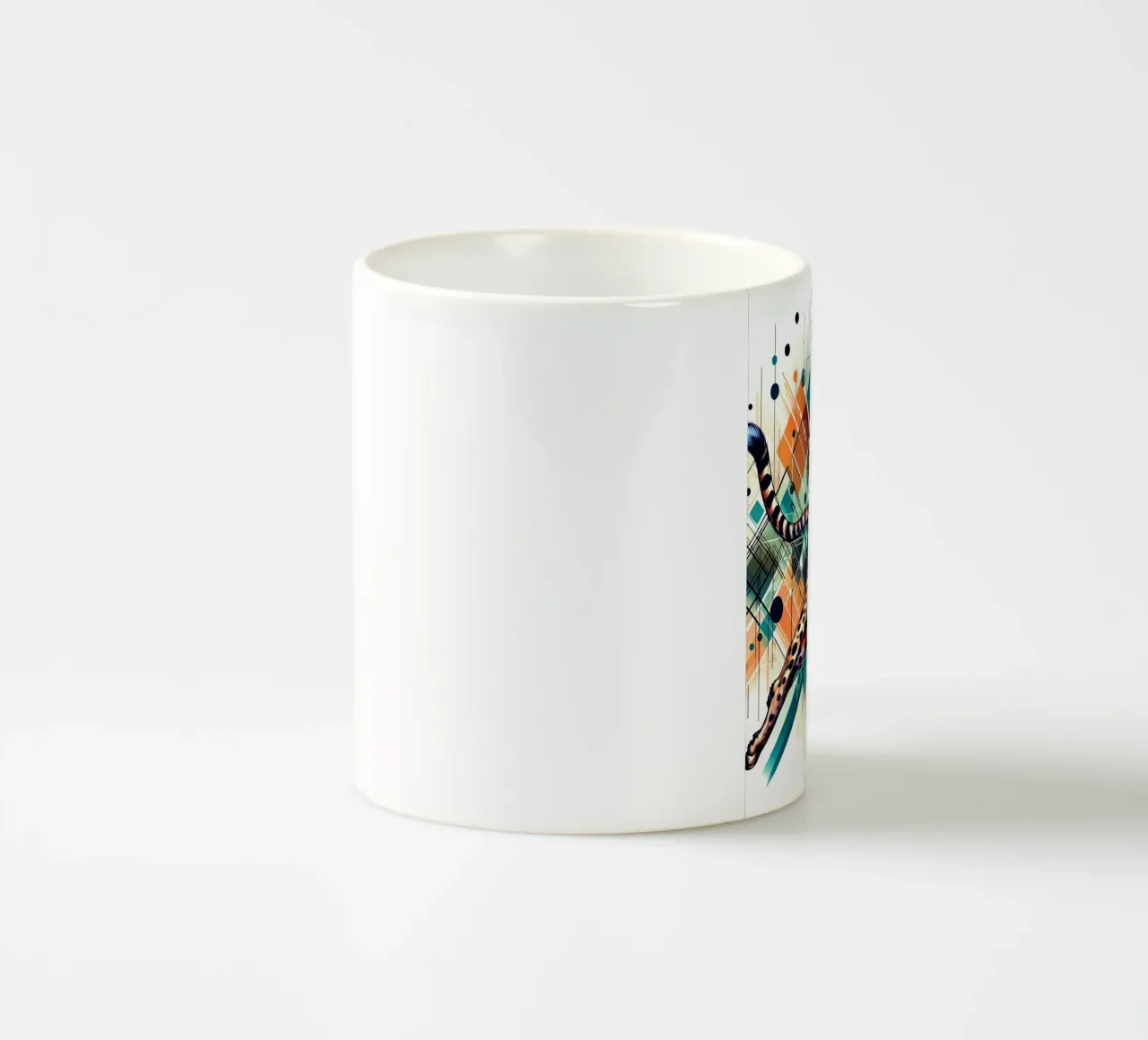 Ghepardo geometrico retrò Bauhaus tazza in ceramica da ARTOMATIC