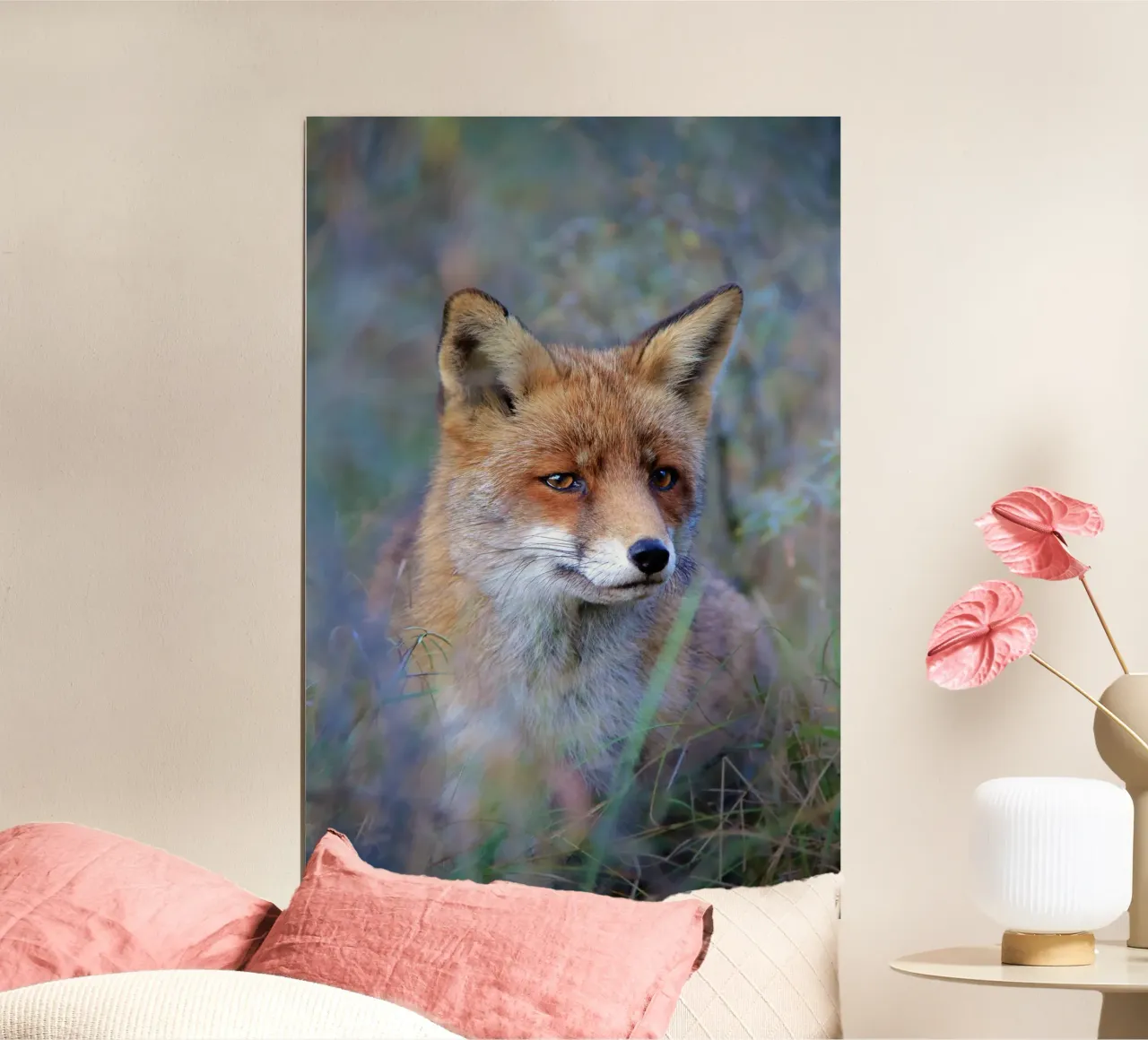 Dreamy Fox Poster mit Aluminium Rahmen von pilotpegasus
