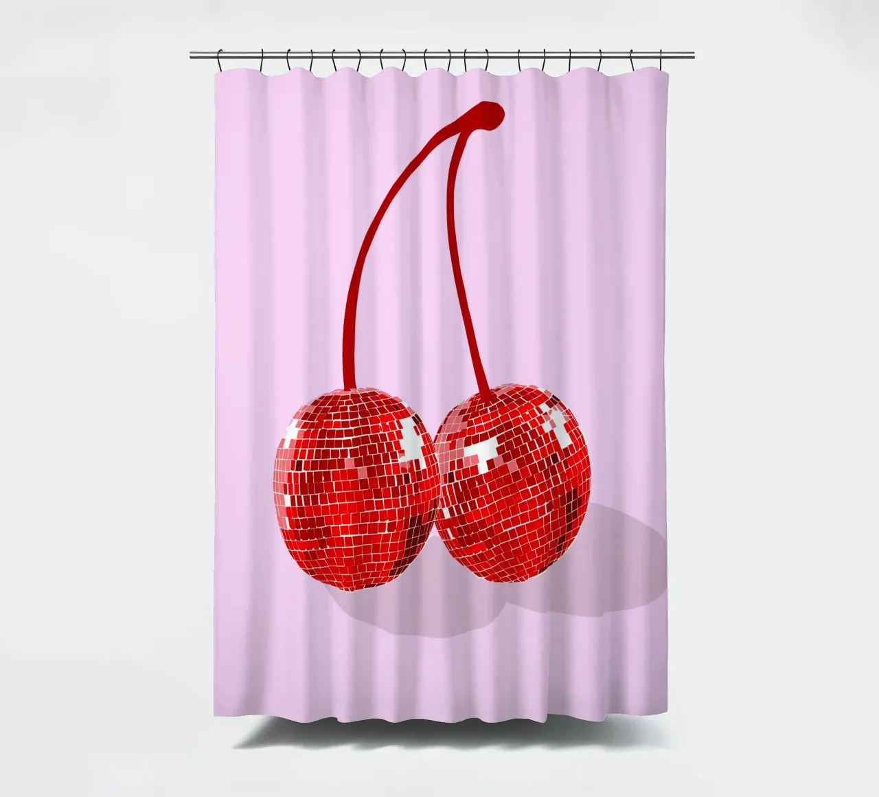 Pop art decoration - Disco cherries shower curtain by Studio Mooodz