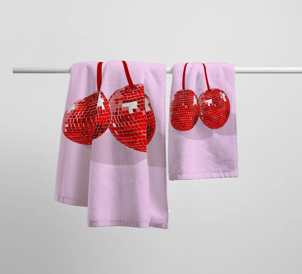 Decorazione pop art - Ciliegie da discoteca asciugamano da bagno da Studio Mooodz