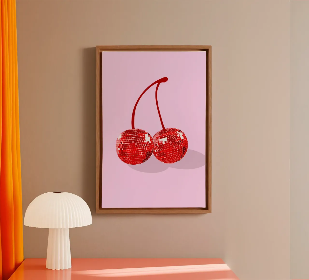 Pop art decoration - Disco cherries canvas by Studio Mooodz
