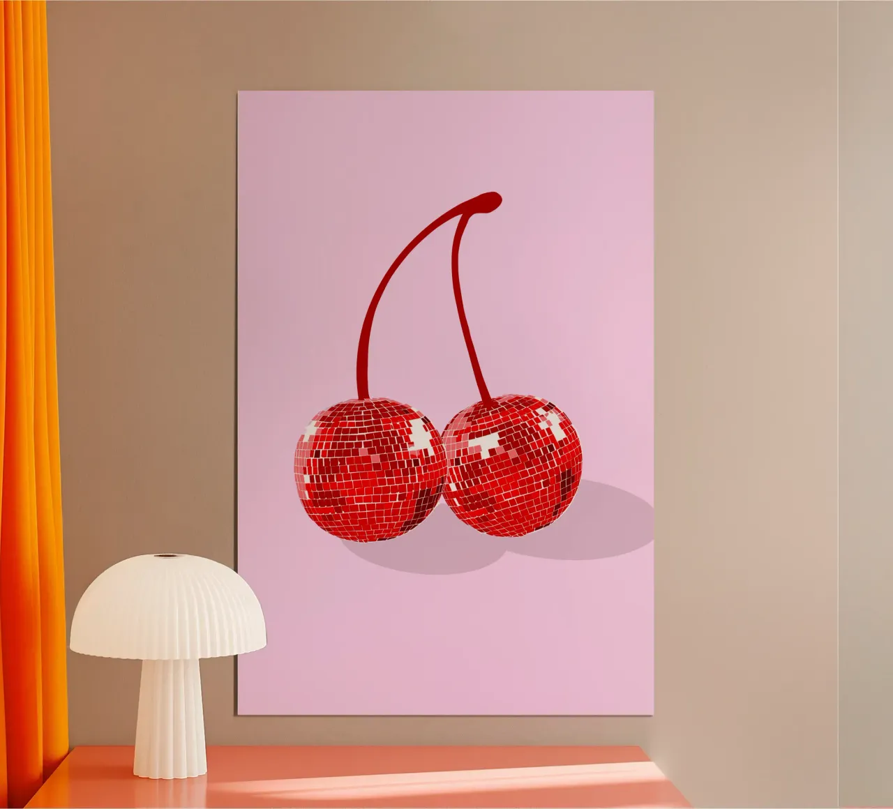 Pop art decoration - Disco cherries poster by Studio Mooodz