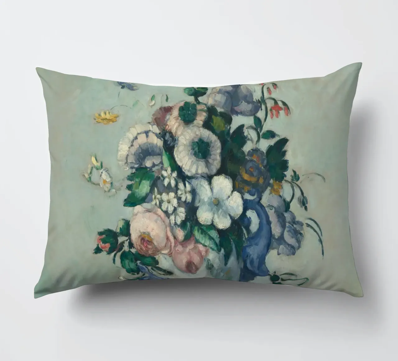 Paul Cezanne - Fiori in un vaso rococò cuscino da Timeless Artworks