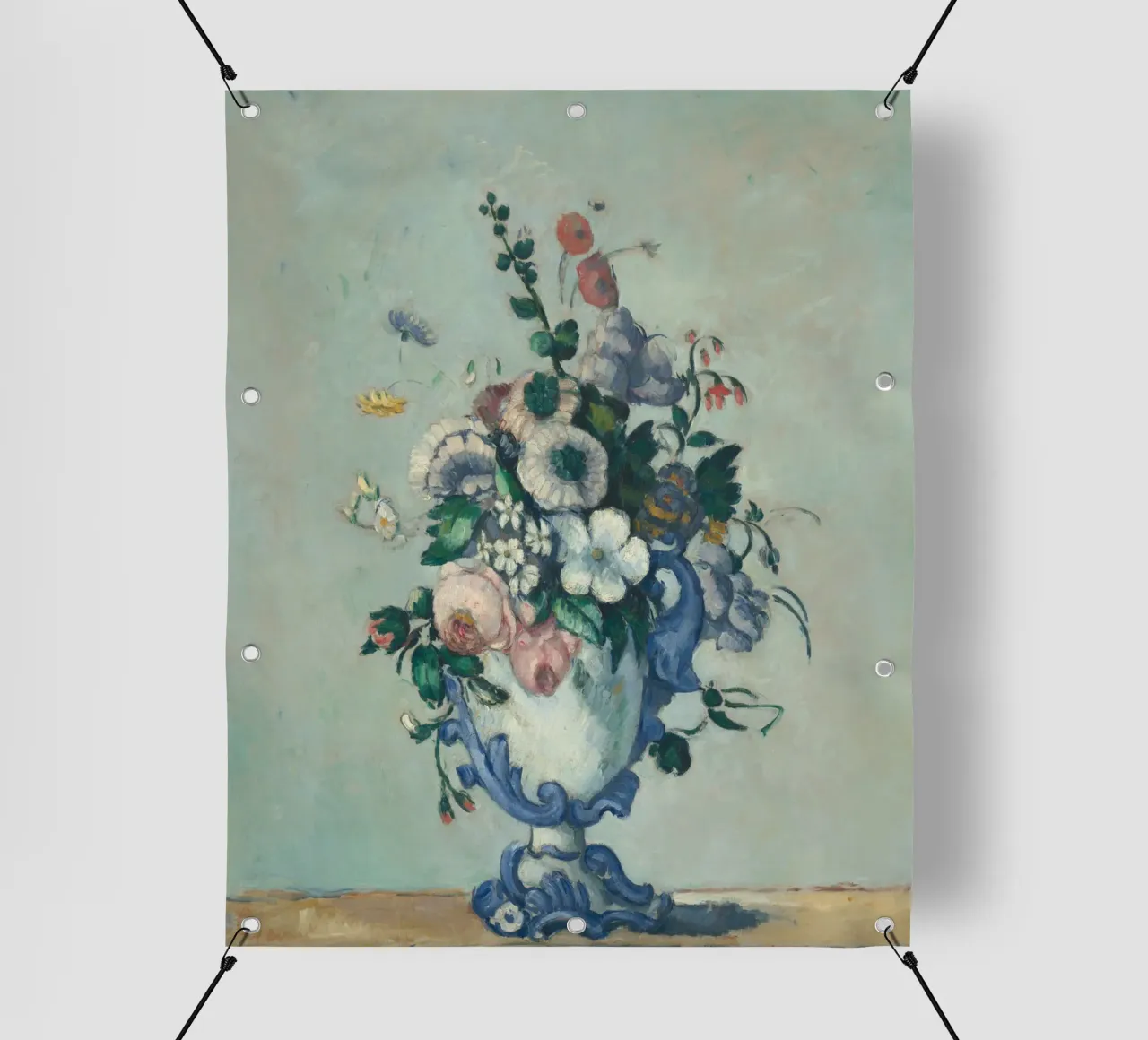 Paul Cezanne - Fiori in un vaso rococò telo in pvc da Timeless Artworks