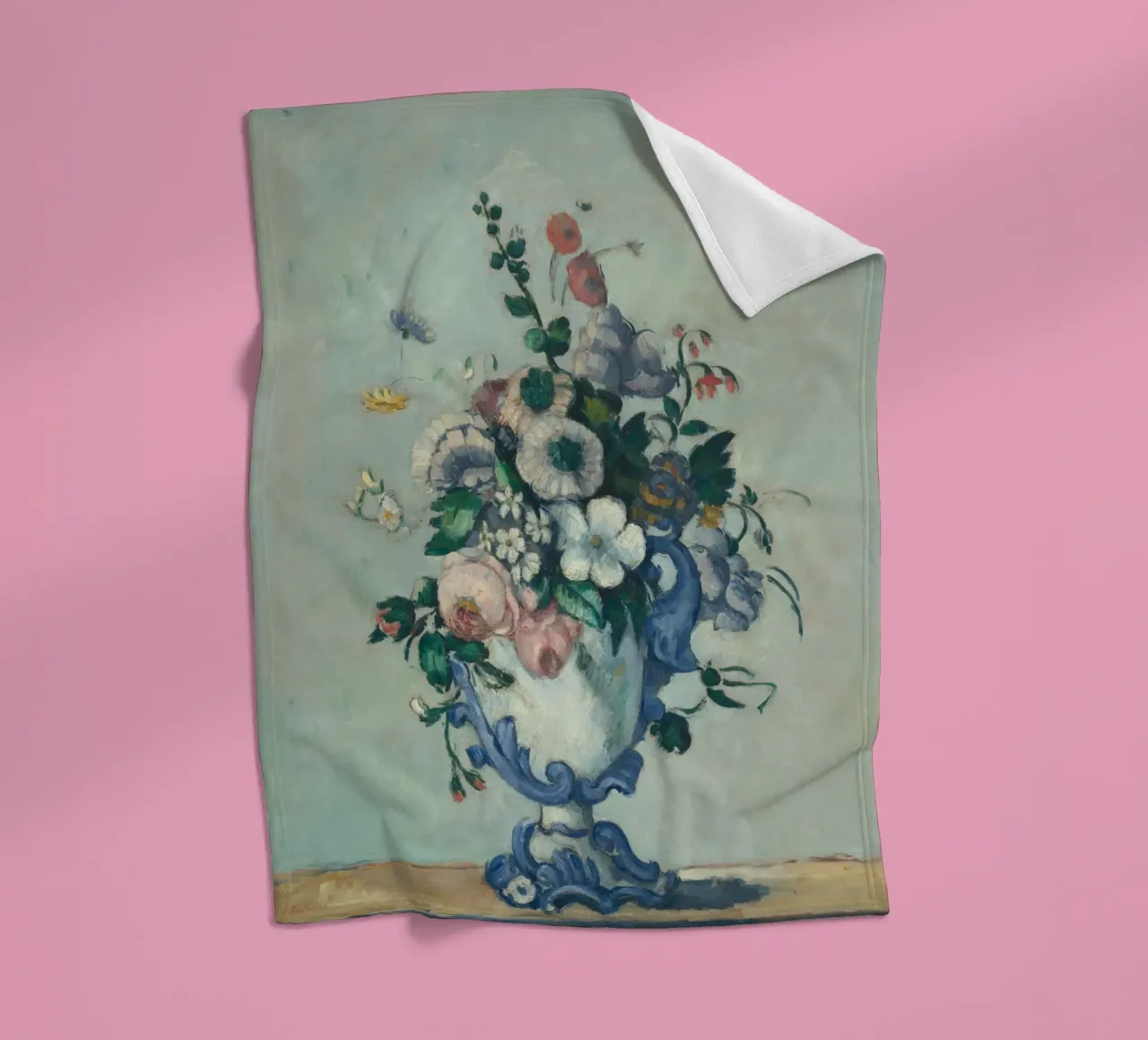 Paul Cezanne - Fiori in un vaso rococò coperta in pile da Timeless Artworks